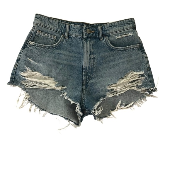 Zara High Rise Curved High Waisted Denim Shorts 
Size 6 | 28 Blue - Picture 1 of 11